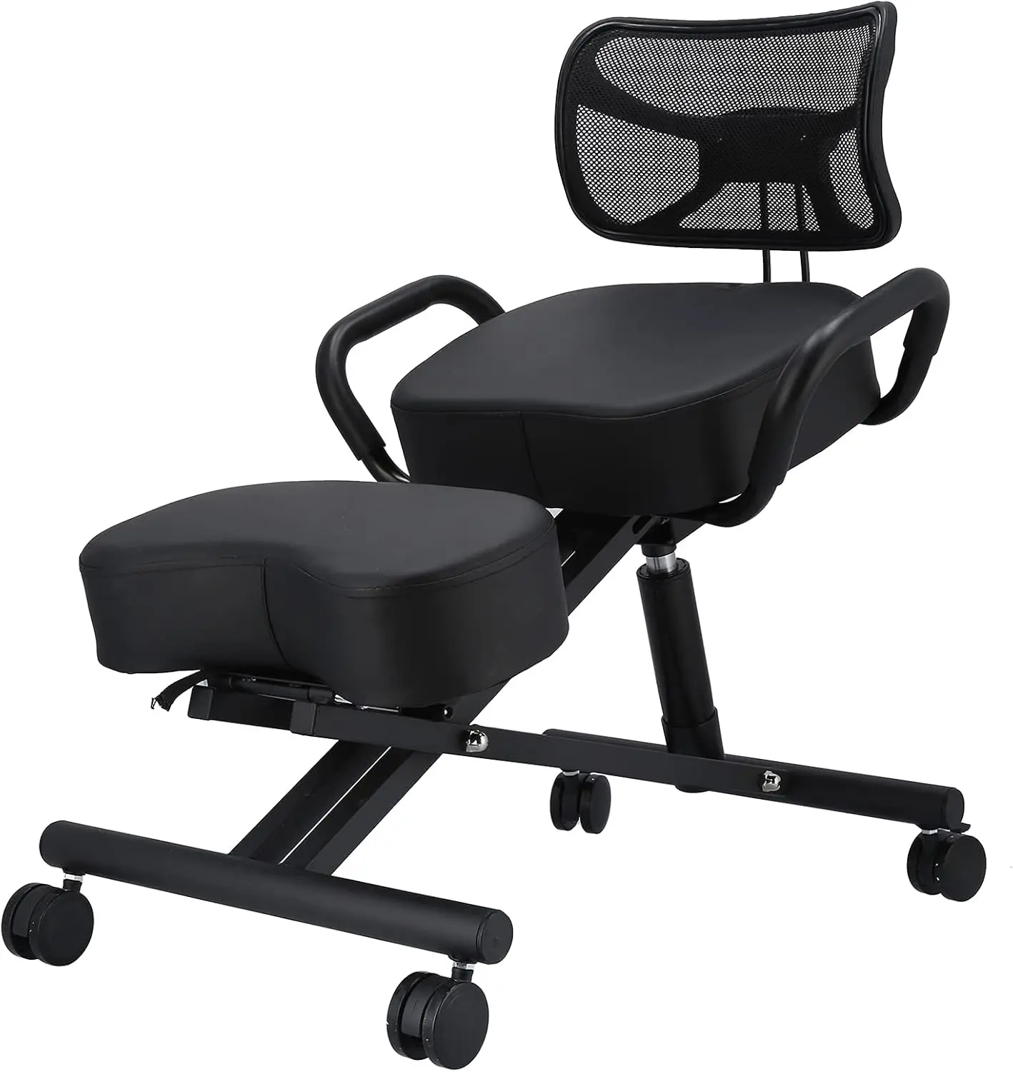 

Ergonomic Kneeling Chair with Back Support & Rolling Wheel - Comfortable Posture Corrective Knee Stool for Neck Pain Relief