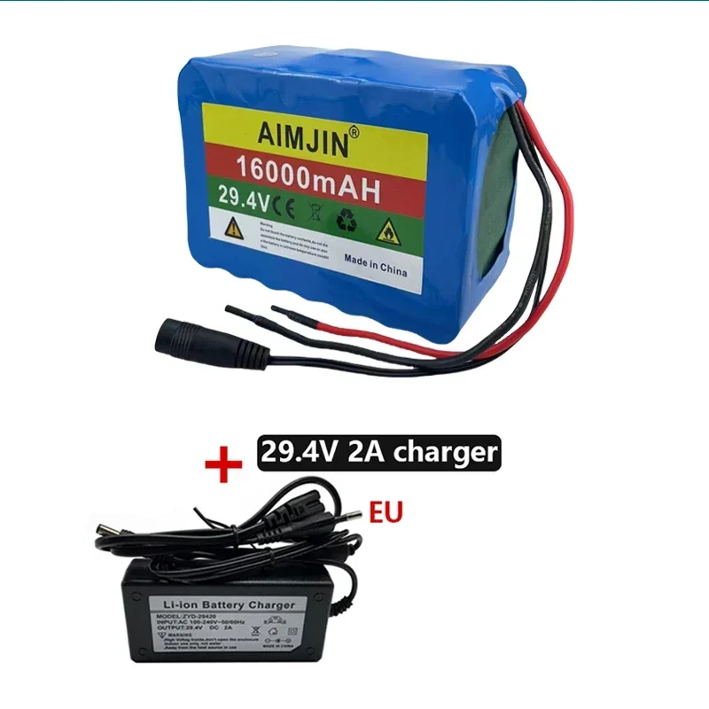 Lithium ion battery 24V 16Ah 500W 29.4V 16000mAh 18650 for wheelchair 7S5P with integrated BMS