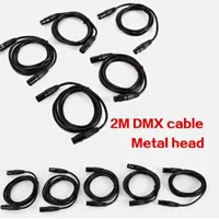DMX Cable 2 Metres / 6.6 ft 3-Pin XLR Cable DMX512 Signal Cable for Moving Head Par Light Stage Lights Headlight Pack of 10