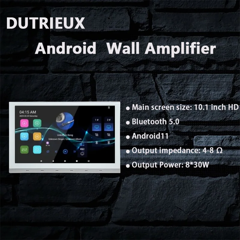 Smart Home Áudio Fundo Sistema de Música, Tela Sensível Ao Toque, Controle Remoto, Sem Fio WiFi, Dente Azul, Na Parede, Montagem Flush Amplificador