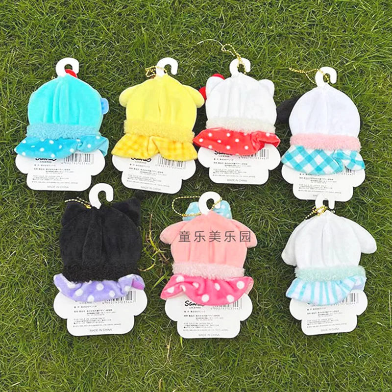 Cute Sanrio Doll Clothing Cartoon Hello Kitty Cinnamoroll My Melody Plush Cloak Kawaii for 8-12cm Plush Dolls Pendant Decoration