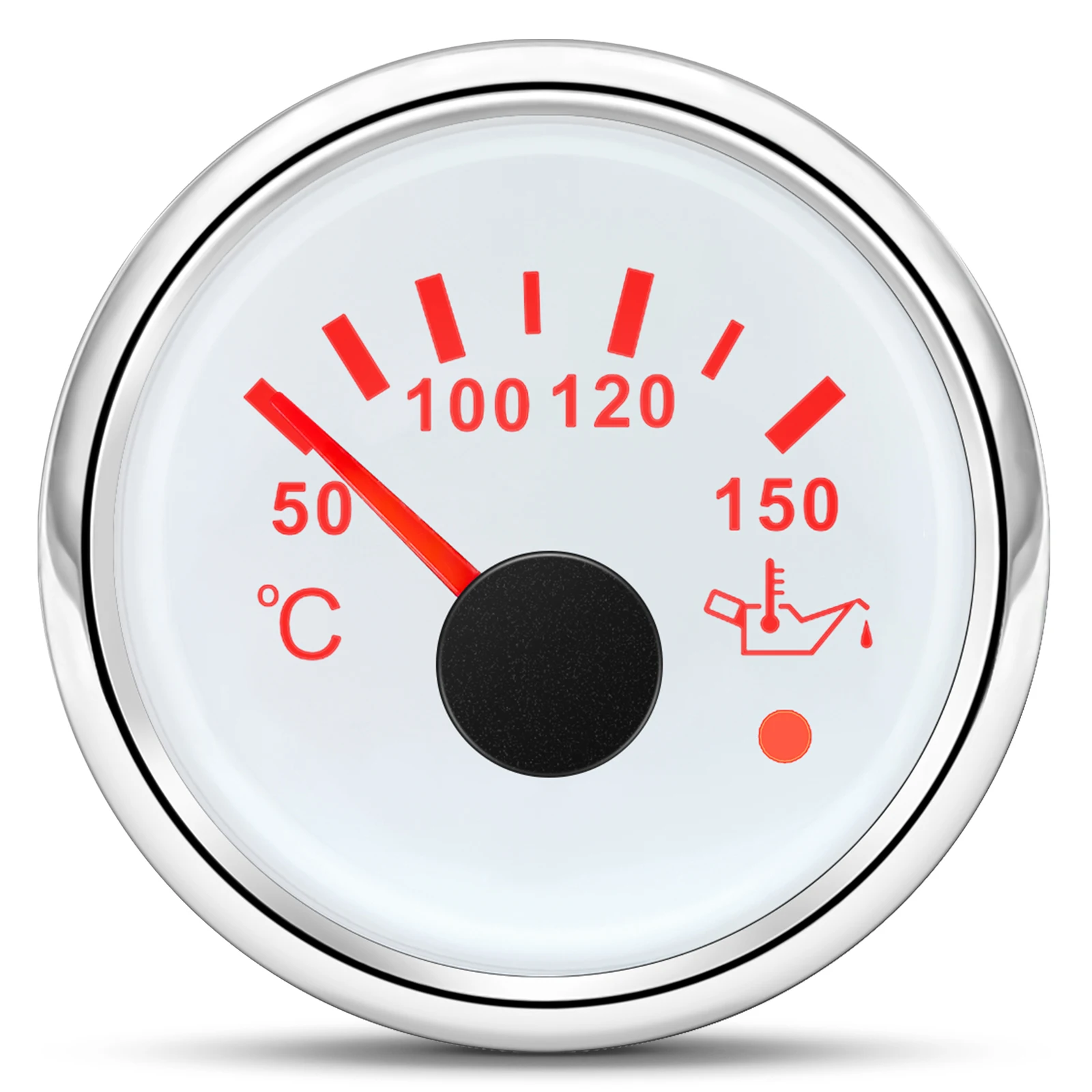 Medidor de temperatura de óleo + sensor, 50 ~ 150 celsius 52mm com alarme luz vermelha indicador de temperatura de óleo para barco marinho carro 12v 24v personalizado