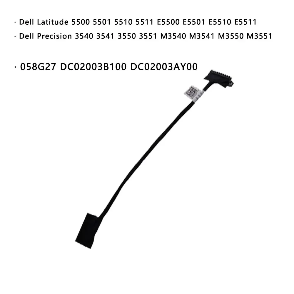 Câble flexible de batterie d'ordinateur portable Dell Precision, connecteur pour Dell Precision 3540 3541 3550 3551 M3540 M3541 M3550 M3551 058G27 08DJNG