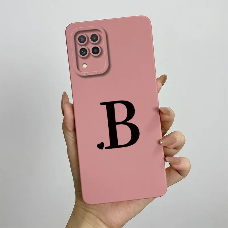 For Samsung A22 Case Galaxy M22 M32 Phone Case SM-A225F SM-M325F Cute Initial Letters Soft Silicone Shockproof Back Cover Fundas