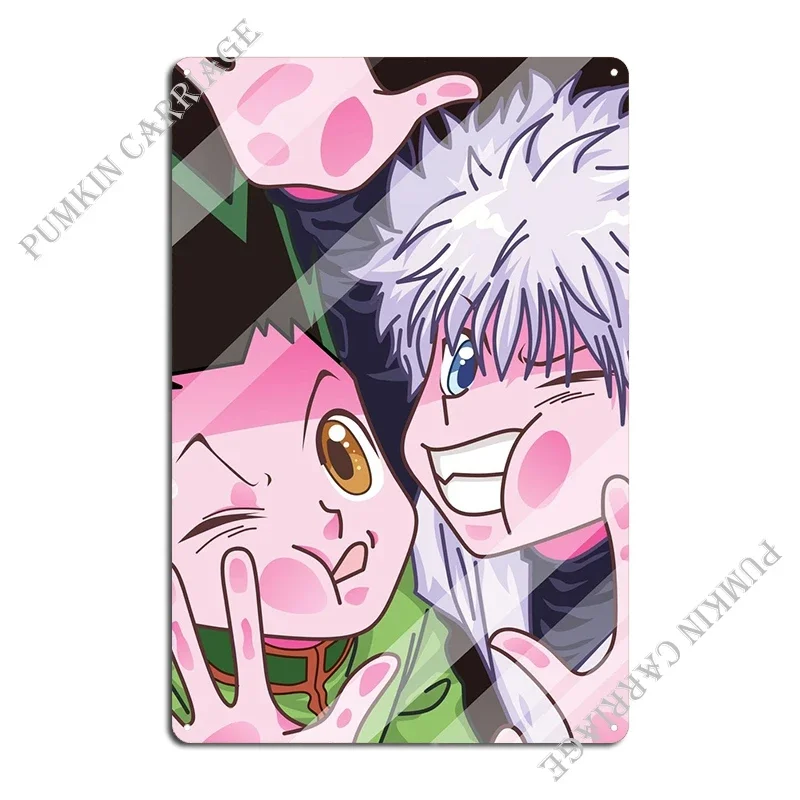 Gon And Killua Popart Metal Sign Funny Garage Decoration Wall Mural Wall Cave Tin Sign Poster