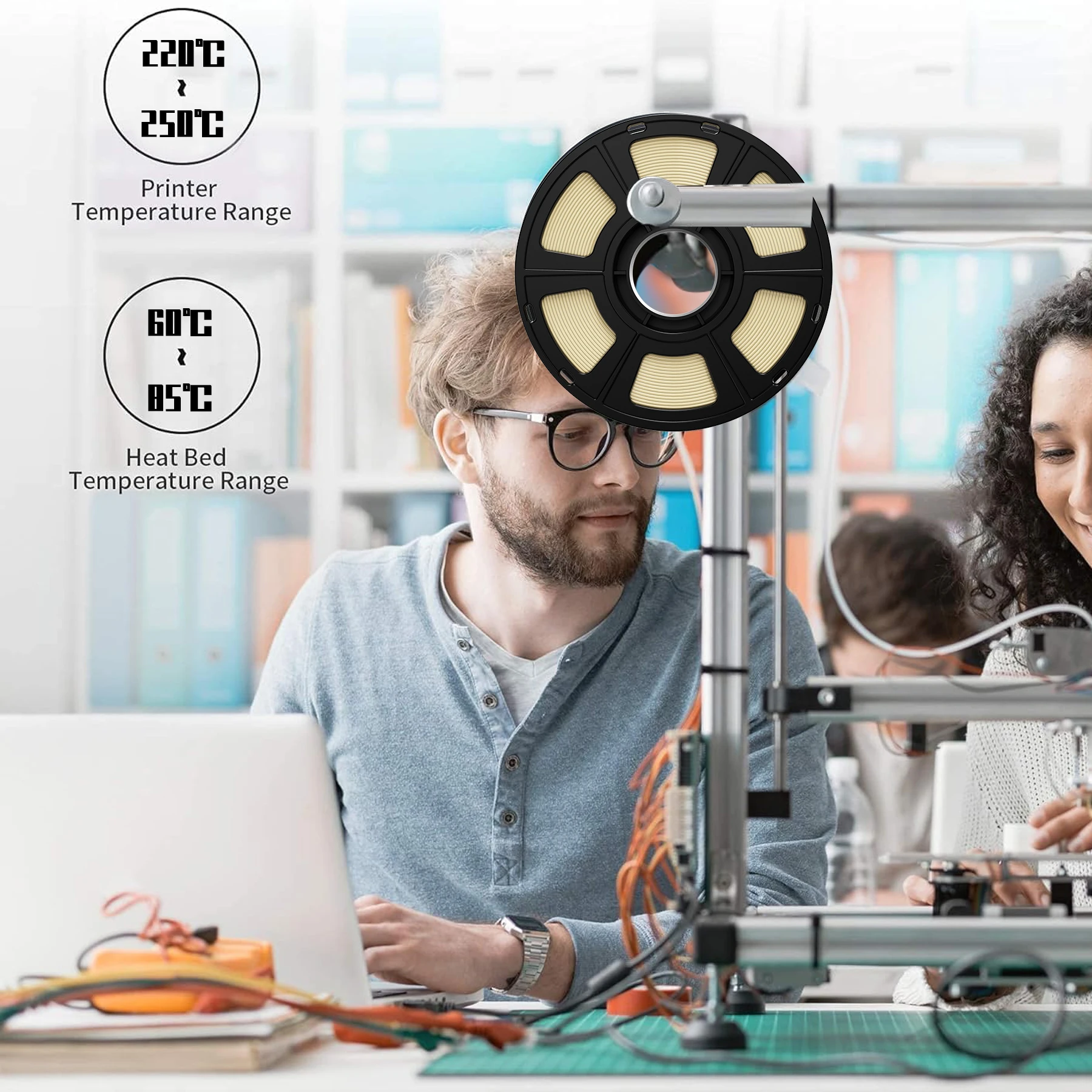 GEEETECH 1kg 1,75mm 1KG(2,2LBS) Reines PETG, 3D-Drucker-Filament, Vakuumverpackung, Verwicklungsfrei, 3D-Druckmaterialien – Detail 6