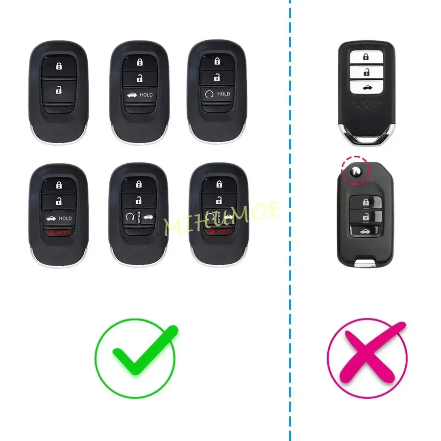 Black Transparent Car Key Fob Case Cover Keychain For Honda Civic 11th Accord CR-V HR-V Pilot Vezel ZR-V 2023-2026 Accessories