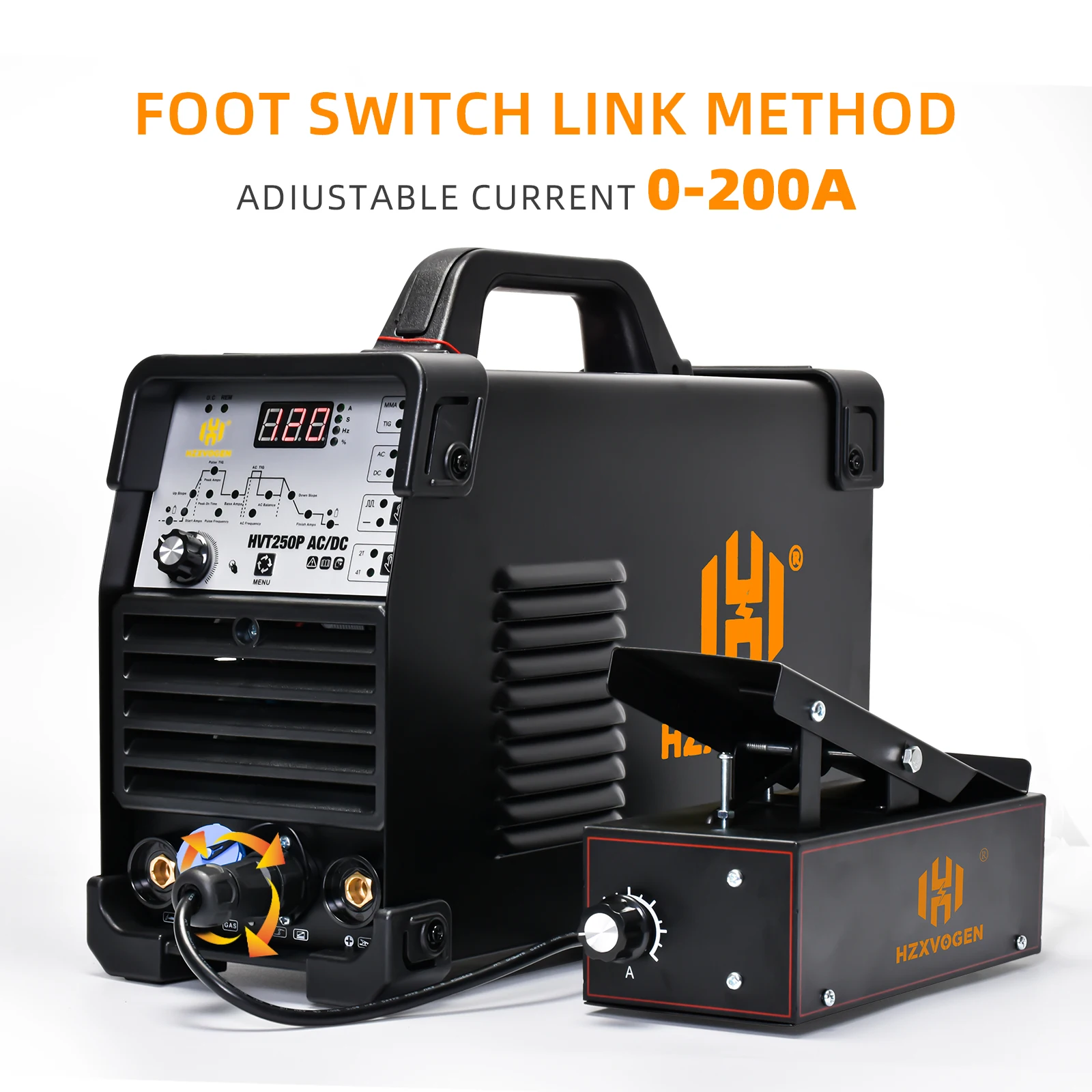 HITBOX TIG Welding Foot Pedal Amp Control Pedal, Compatible with ACDC HBT200P AC/DC and other machines with 5-pin torch controls