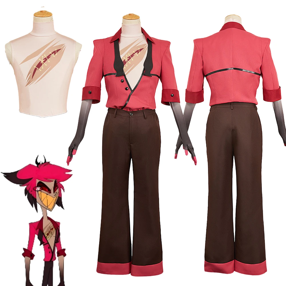 

S2 Alastor Косплей Фэнтези Шрам Одежда с принтом 2025 TV Hell Inn Костюм Маскировка Хэллоуин Взрослые Мужчины Фантазия Праздничные Наряды