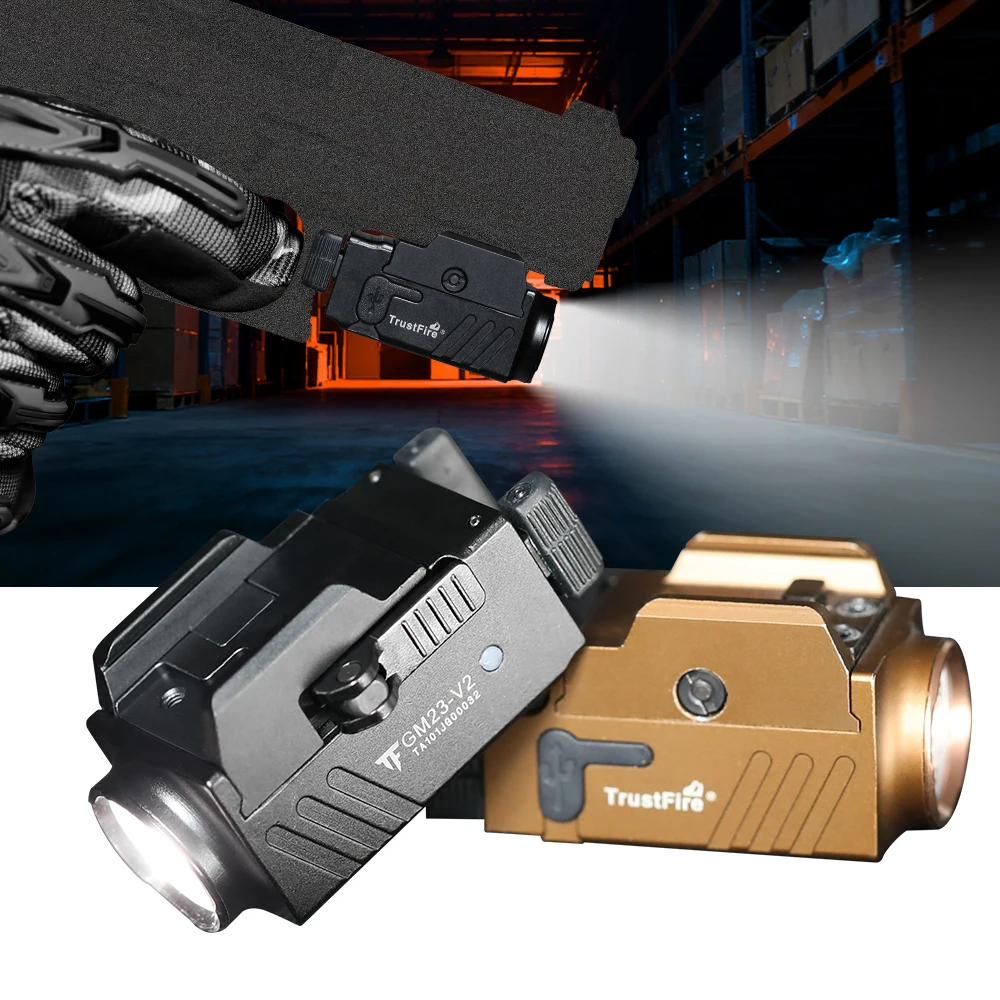 Trustfire 850LM Tactical Flashlight GM23-V2 Quick Release Led Light USB C Rechargeable Rail Mounted for Taurus Glock 17 19 TX2