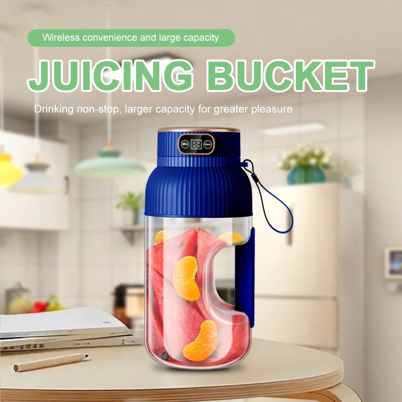 Portable Electric Juicer Cup Large Capacity 10‑Blade Rechargeable Blender Bottle USB Type‑C for Home Travel Outdoor