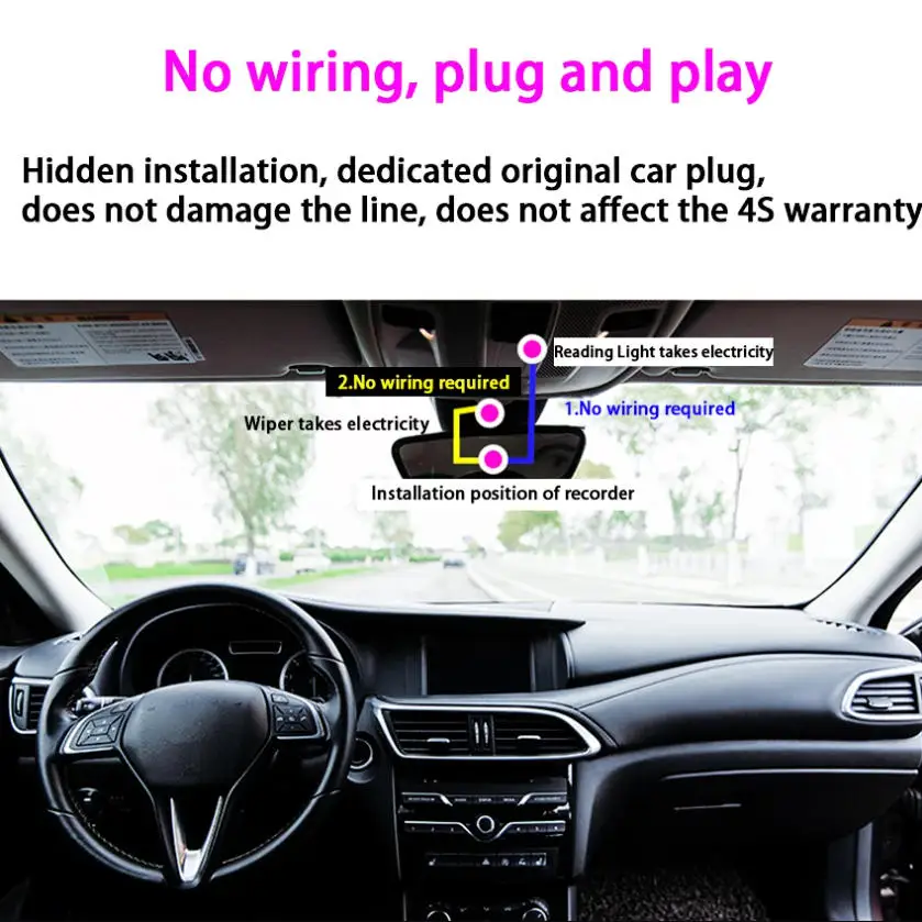 4K Plug And Play For Geely Xingyue Tugella 2020 2021 Car Wifi DVR Video Recorder Dash Cam Camera Night Vision FHD 2160P