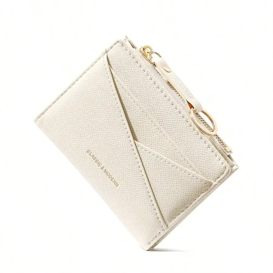 

New Women Wallet & Key Chain Asymmetrical Design Ultra-Thin Compact Bifold Zipper Coin Purse For Women Wallet Mini Wallet Purse