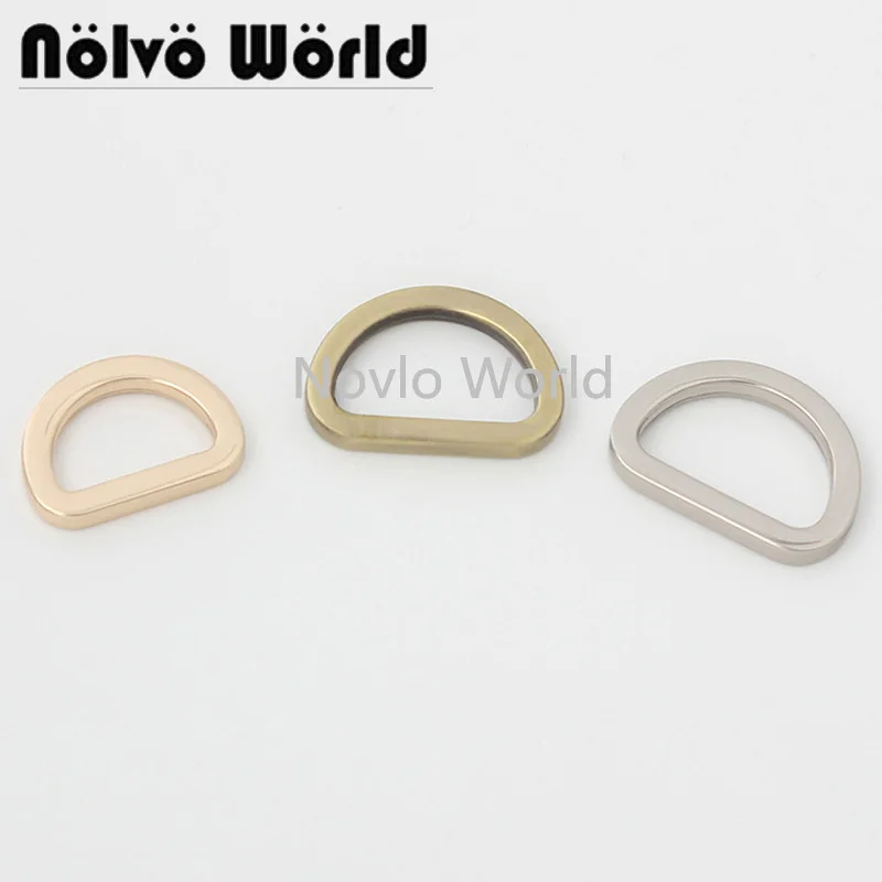 

20-100 pieces 6 colors 16mm 20mm bags hardware top quality square edge Fat d-ring for handbag metal accessory d ring