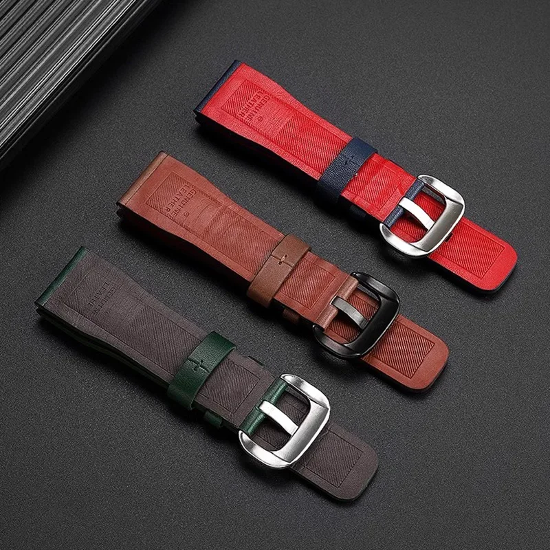 Cowhide Wristband for Sevenfriday Watch T1 T2 T3 Series Watch Strap 26mm Men's Wristband Bracelet Accessories brown green strap