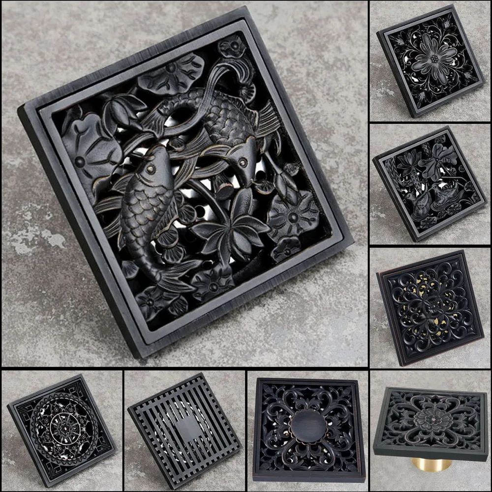 

Shower Drains Square Bath Floor Drain Oil Rubbed Brass Floor Shower Drain Waste Grate Drain tzh203