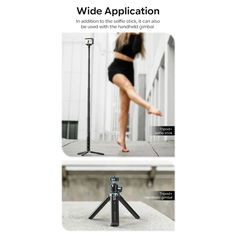 R91A Metal Camera Phone Holder Stand Antislip Design with Flexible for Photography Extendable Height and