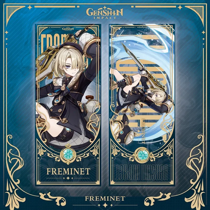 Genshin Impact Collection Cards Games Fontaine Lyney Lynette Freminet Cosplay Props Anime Tarot Card Game Collection Cards Gifts