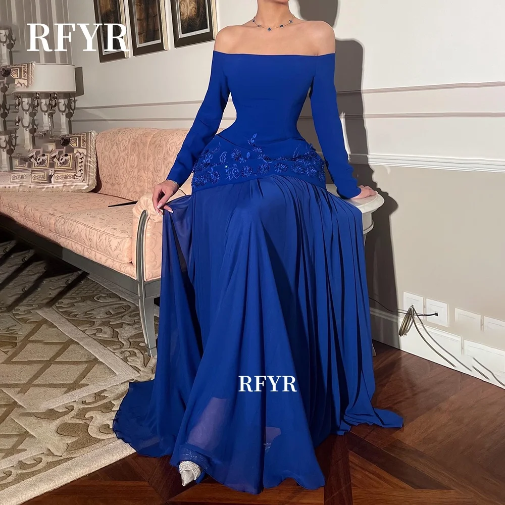 

RFYR Strapless Party Dress with Pleats Evening Dress High Slit Celebrity Gala Dress for Arabic Women Vestidos Customized