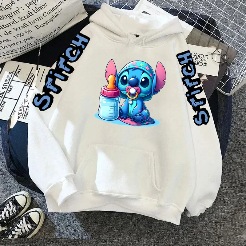 Толстовка Kawaii Stitch Disney Y2k, одежда, толстовки, женская одежда, толстовка с длинным рукавом и капюшоном Y2k, женская одежда