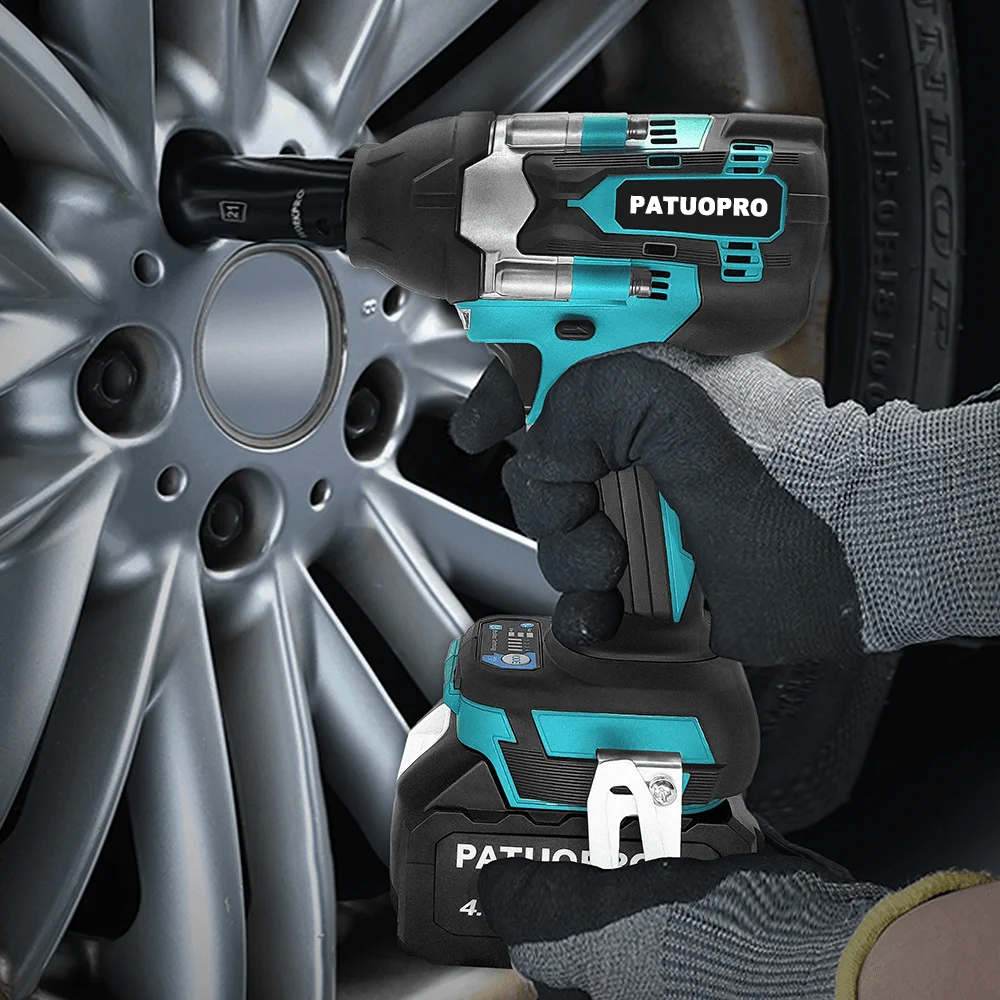 Brushless Chave de Impacto Elétrica, Chave Recarregável Sem Fio, Ferramentas Elétricas para Makita, Bateria 18V, Torque 1500N.m, 1/2