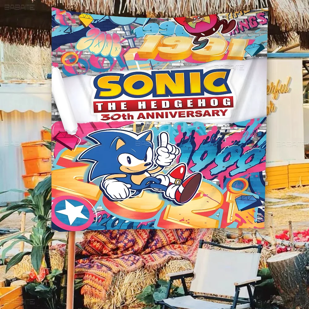 S-Sonics The Hedgehog Advanced Printing Commercial Advertising Flag Company Party Banner