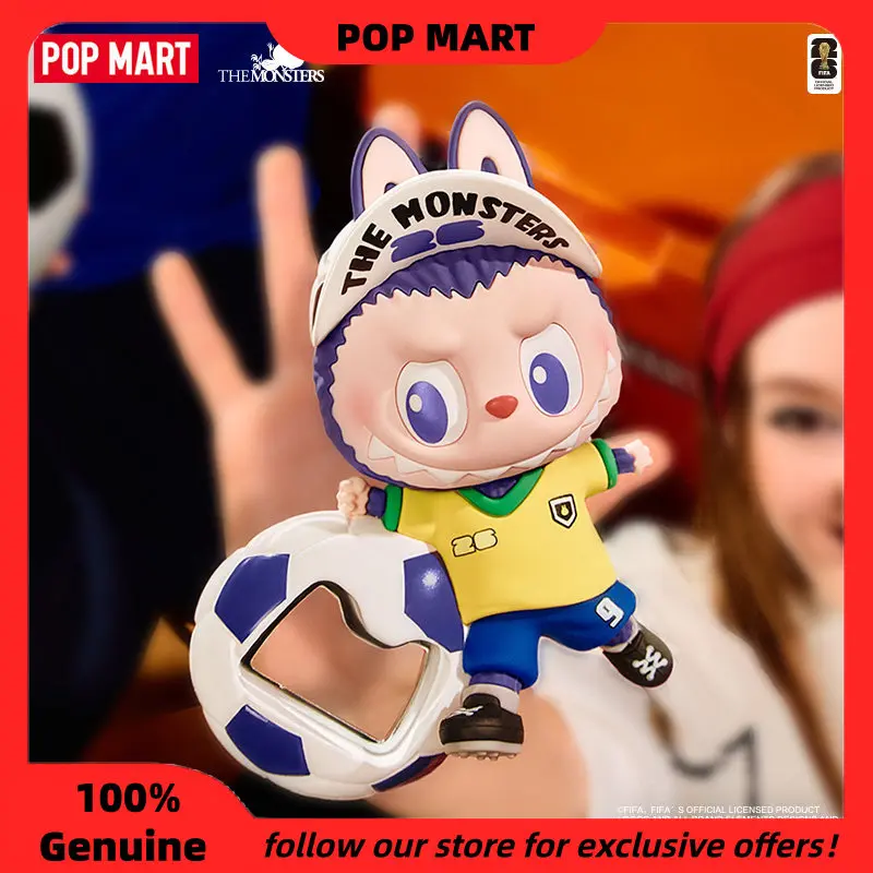 

Authentic The Monsters X Fifa Series Labubu Bottle Opener Fridge Magnet Blind Box Cute Home Deocr Fridge Decoration As Gifts