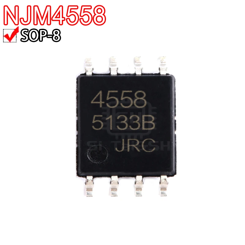 10PCS NJM4558M JRC4558 dual operational amplifier patch SOP-8