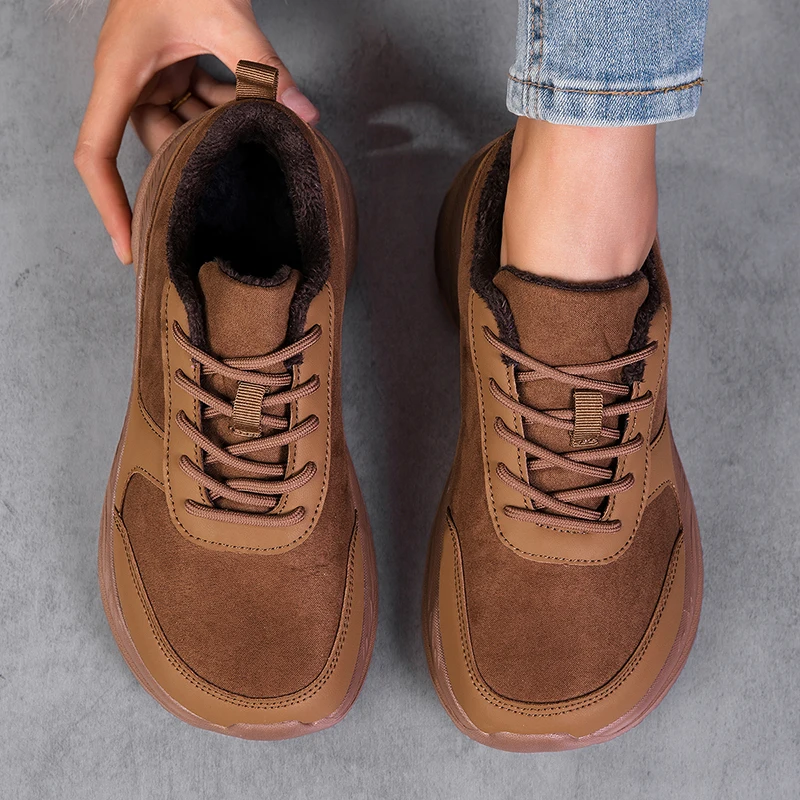 

Новые дизайнерские кроссовки с широким носком для мужчин и женщин, плюшевые теплые зимние ботинки унисекс, удобные уличные зимние рабочие ботинки