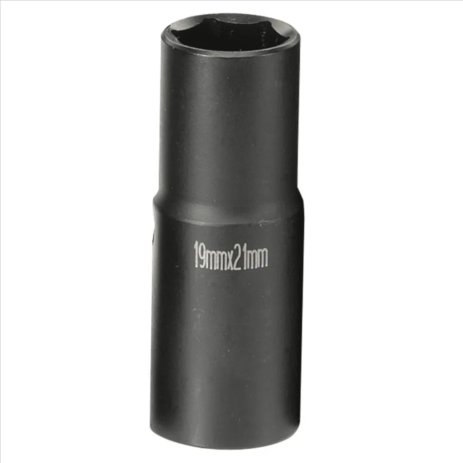 

2192DT 1/2 Drive x 19mm and 21mm Extra-Thin Wall Flip Socket Set for Automotive Repair, Black Finish, Low-Profile Design for Ti