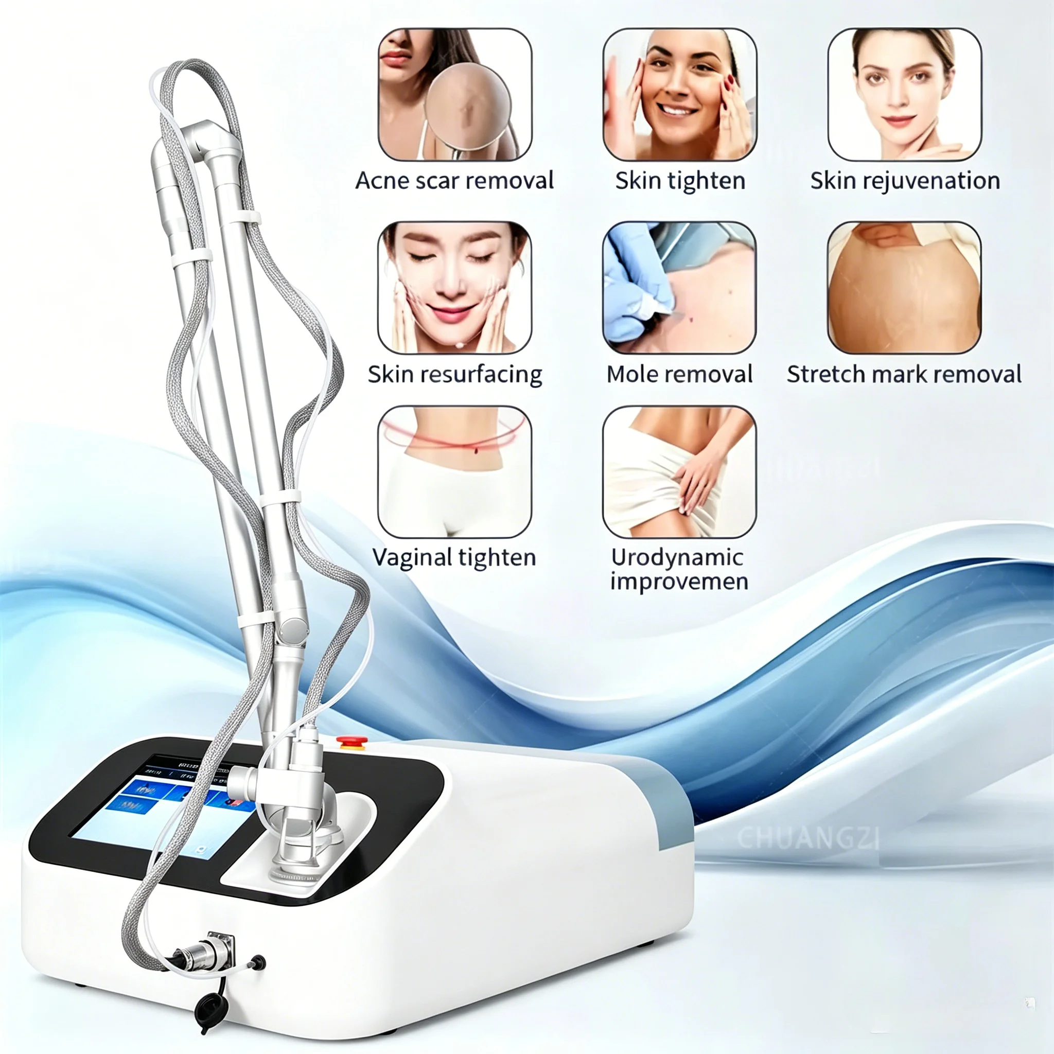 CO2 Fractional lase Vagina Tighting Pigment Skin Resurfacing Wrinkle Removal And Acne Scar ROHS