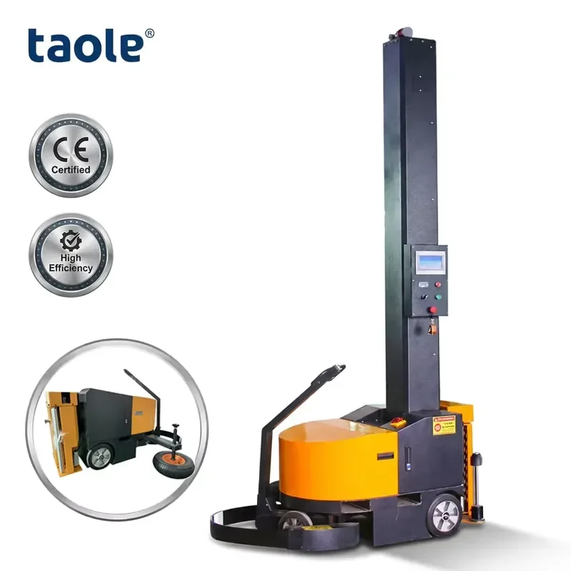 2026 CE Automatic Remote Controlled Space Saving Stretch Film Pallet Wrapping Machine Mobile Robotic Automatic
