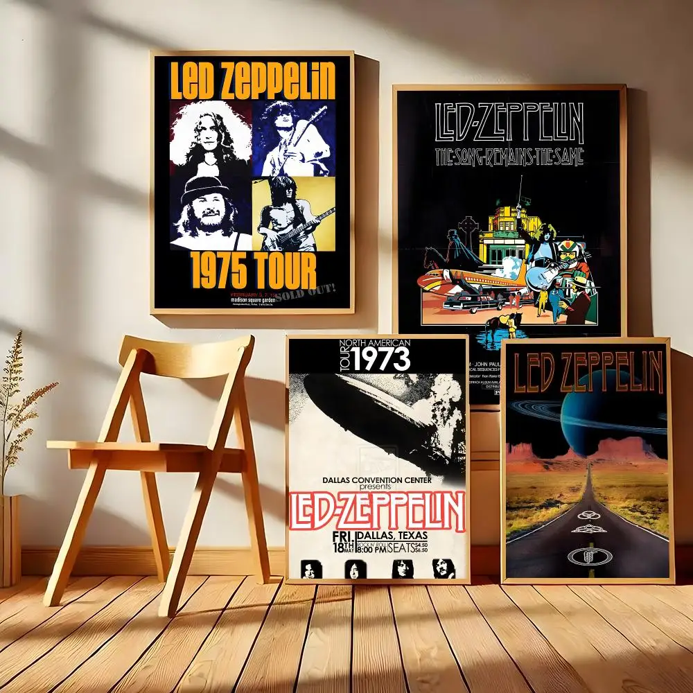 Band L-Led Z-Zeppelin Poster Matte Self-Adhesive Wall Art Print Living Room Bedroom Home Decor