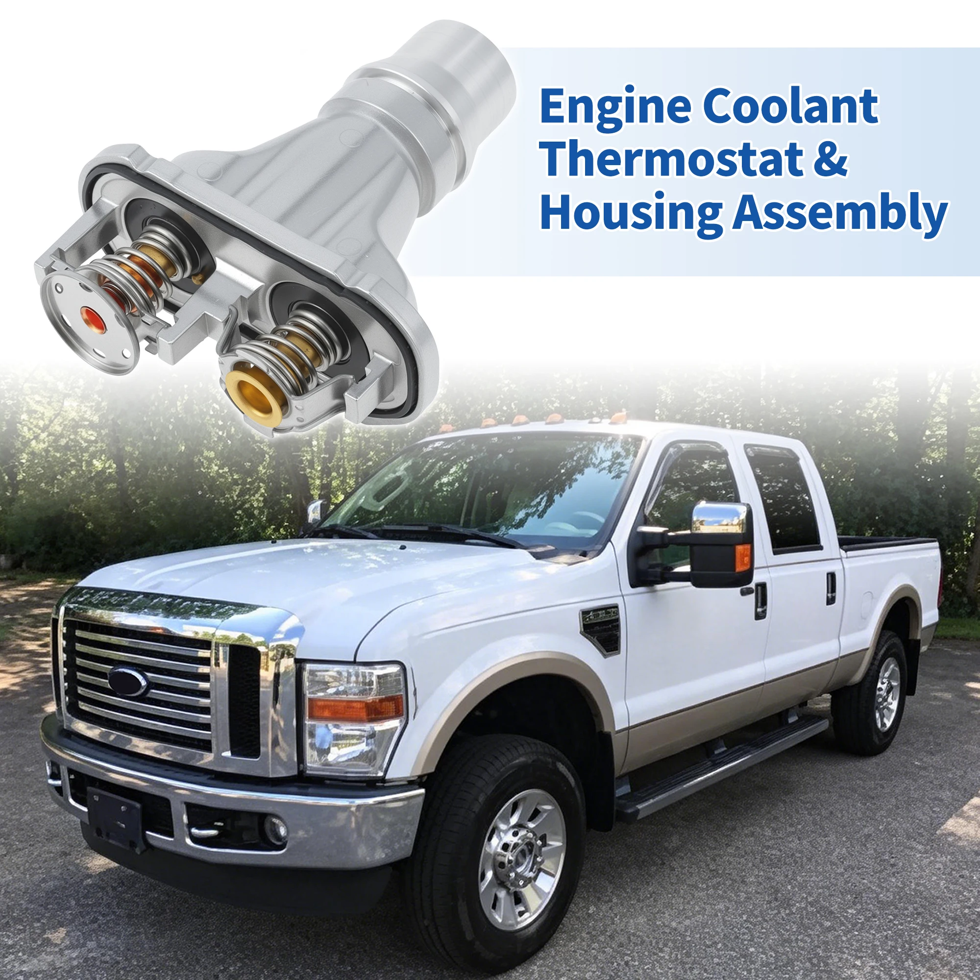 

X Autohaux Thermostat Assembly for Ford F-250 F-350 F-450 F-550 Super Duty 6.4L 2008-2010