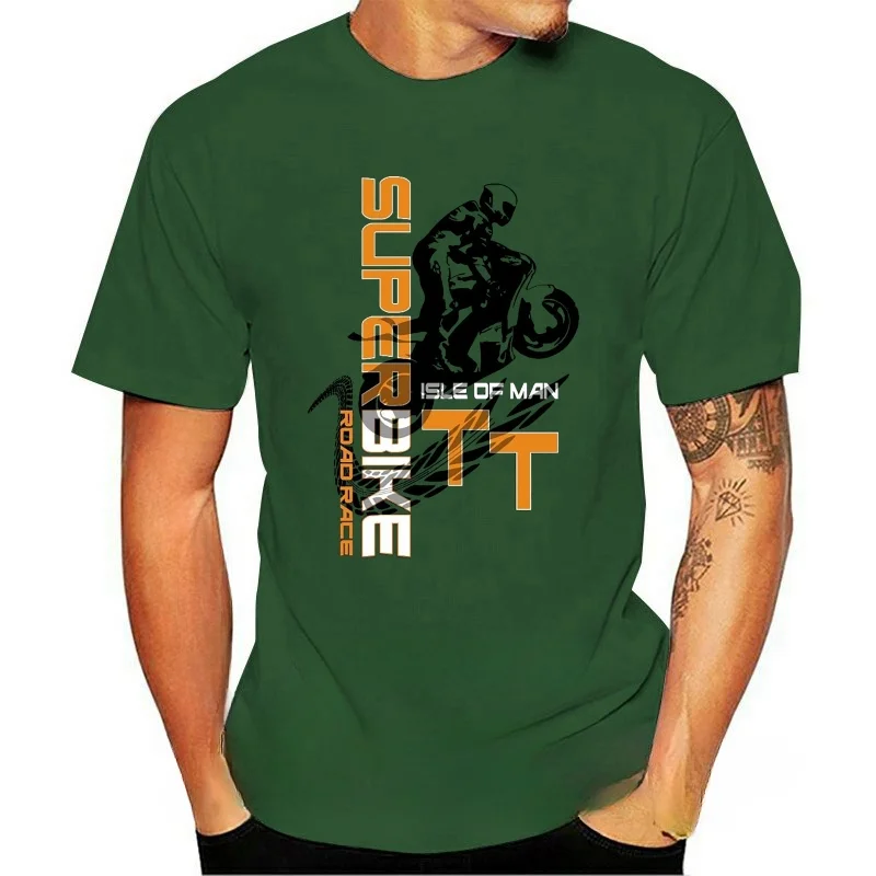 

2024 Short Sleeve Clothing Man 100% Cotton Tops T-Shirt Men Isle Of Man Tt Races 2024 Superbike Championships Racings T-Shirt