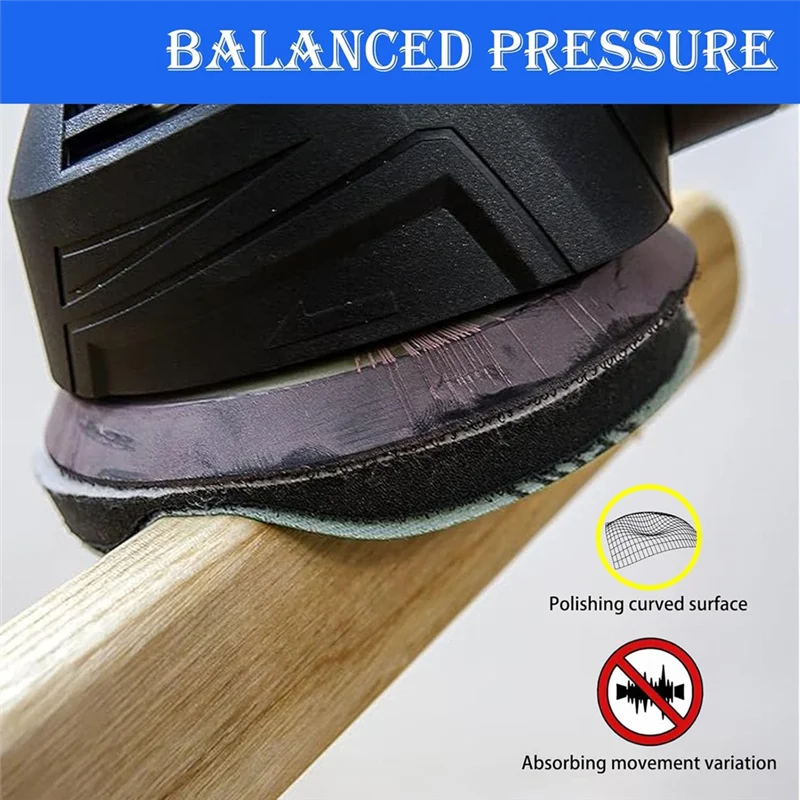 A74E-5-Pack 6-Inch Soft Density Sponge Cushion Sanding Interface Pads, Hook And Loop, With EVA Foam Buffer Backing Pads