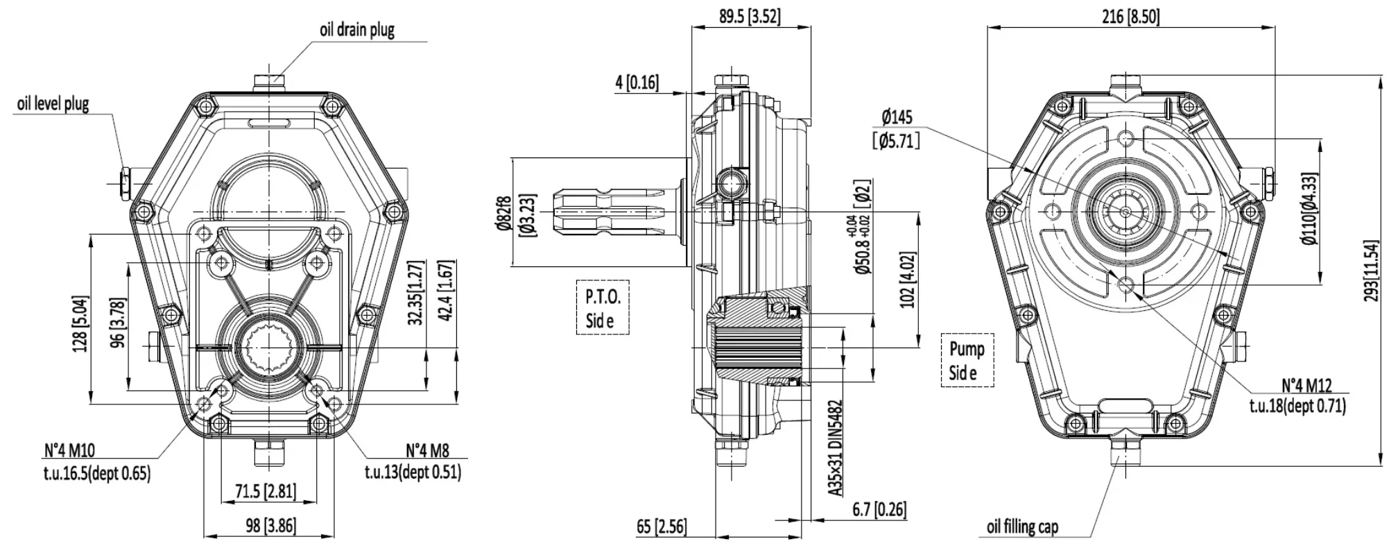 CE Approved 70001-6 Multiplicator Gearbox for Group 3 Hydraulic Gear Pump