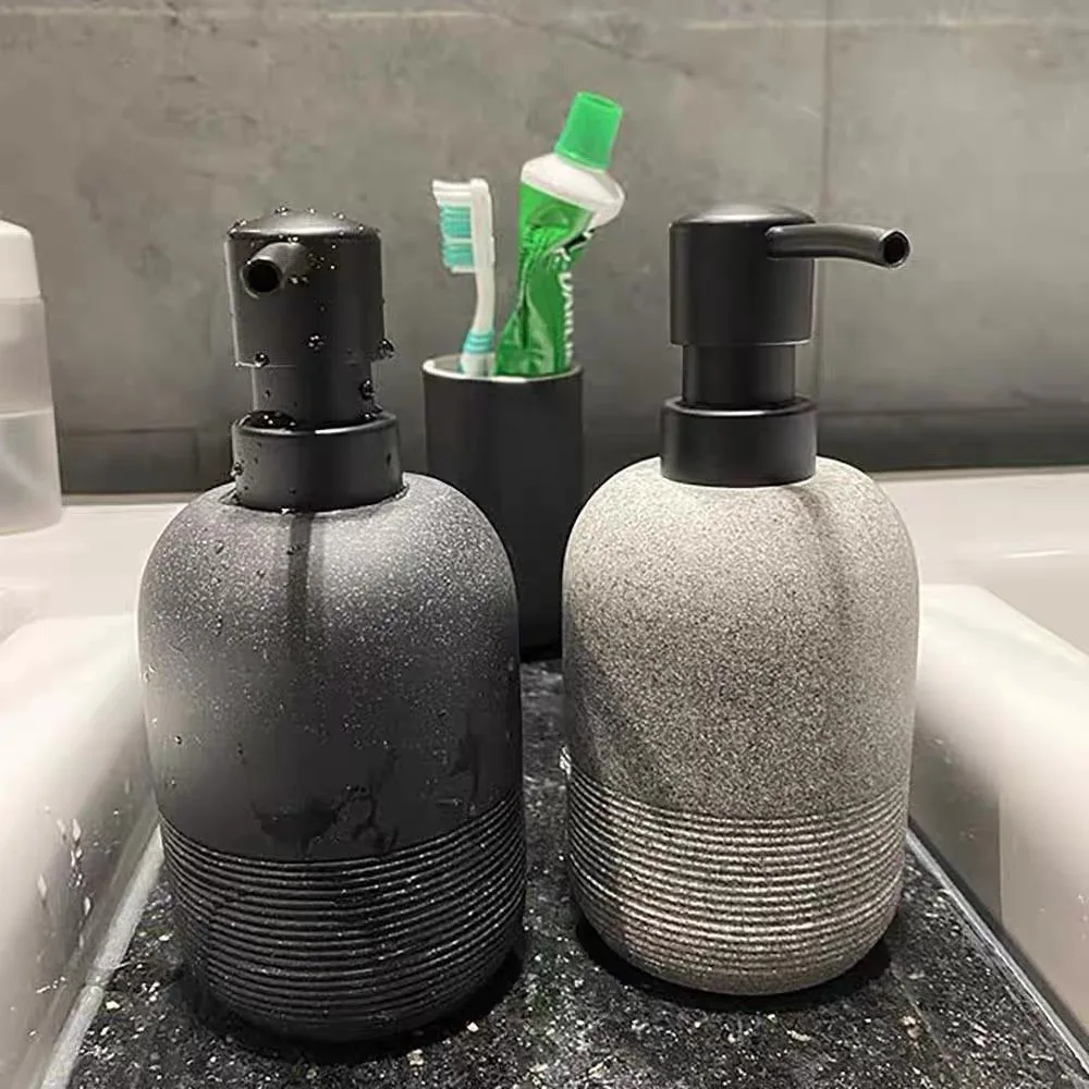 Sandstone Soap Dispenser Suit African Natural Style Hotel Bathroom Supplies Lotion Bottle Hand Sanitizer Bottle Kitchen Supplies