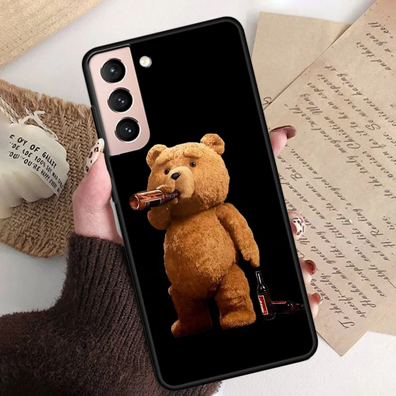 Phone Case for Samsung S26 S25 S24 S23 S22 Ultra S23 S22 S25 Plus S24 FE S26Edge Cartoon Teddy Bear Beer Phone Capa view 5
