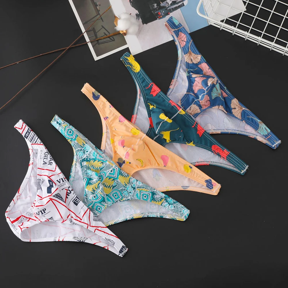 

1pc Fashion Mens Sexy Low Waist Printed Breathable Briefs Elastic Cotton Comfortable Man Underpants Panties