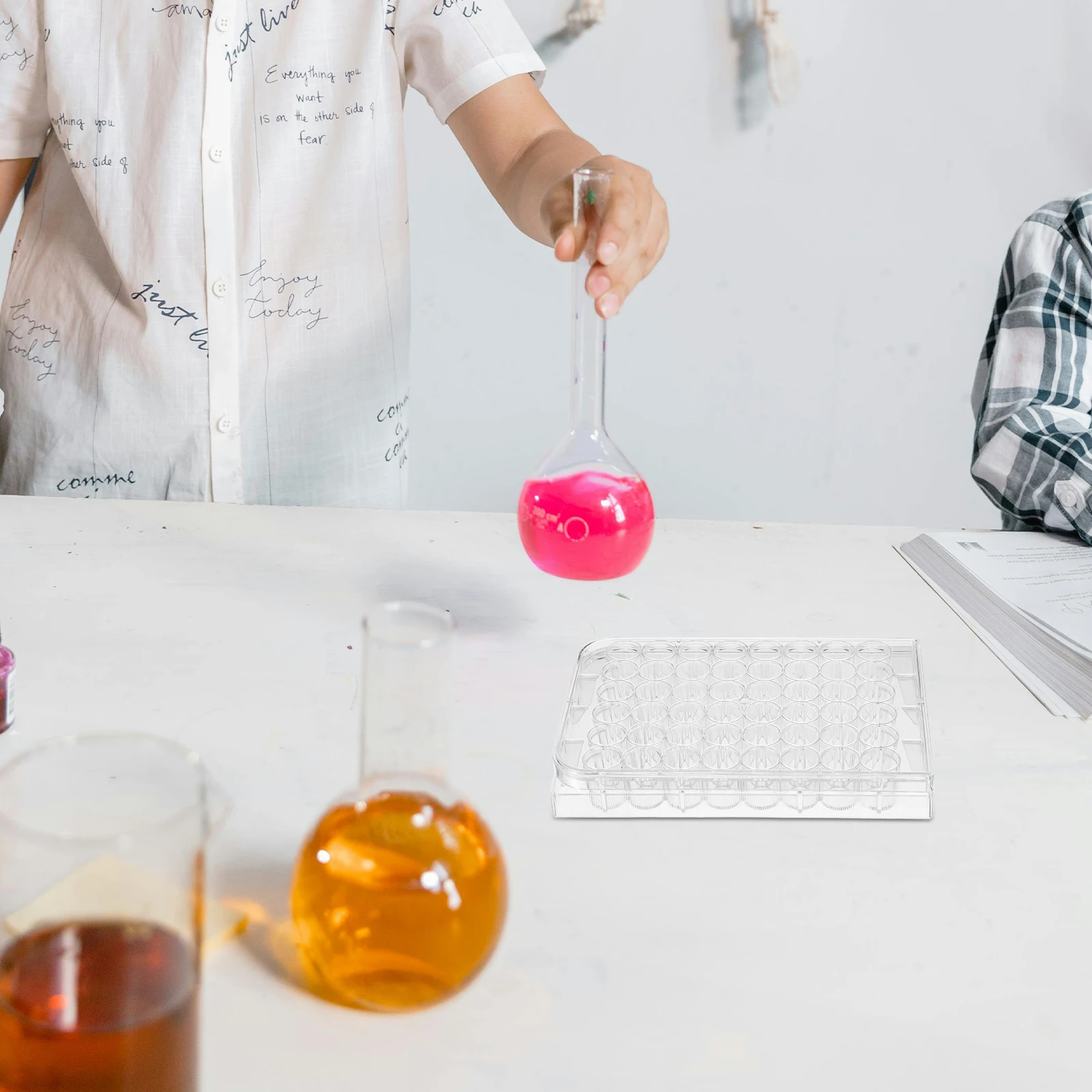 Culture Plate with Lid for Lab Cell Tray Tissue Laboratory Cover Study Petri Science Experiment Teaching Equipment