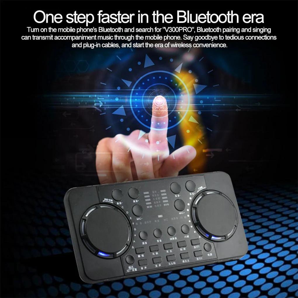 V300 pro Soundkarte Bluetooth-kompatible Audio mischer Effekte Aufnahme zubehör DJ Digital Effect Noise Reduction Console