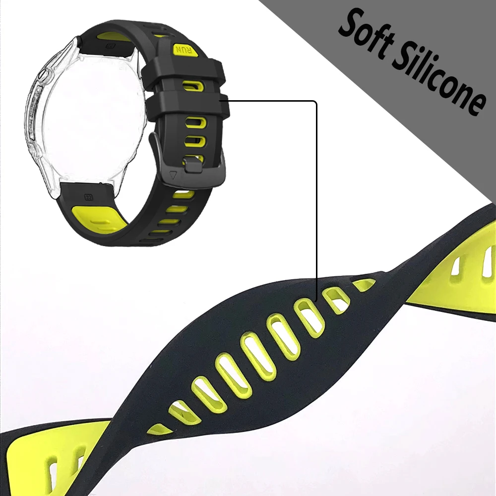 22 مللي متر حزام سيليكون رسمي للغارمين Forerunner 970 965 955 945 سوار معصم رياضي قابل للتنفس بلونين لـ Forerunner935 Correa