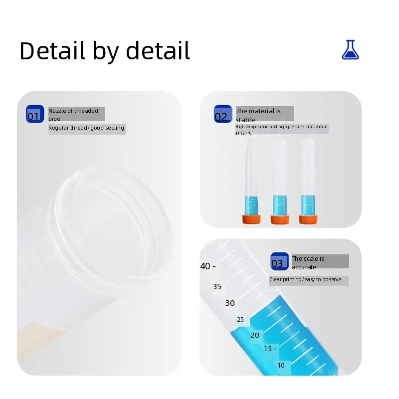 Plastic centrifuge tube pointed bottom round bottom EP tube with scale gland screw cap 5ml10ml15ml20ml50ml