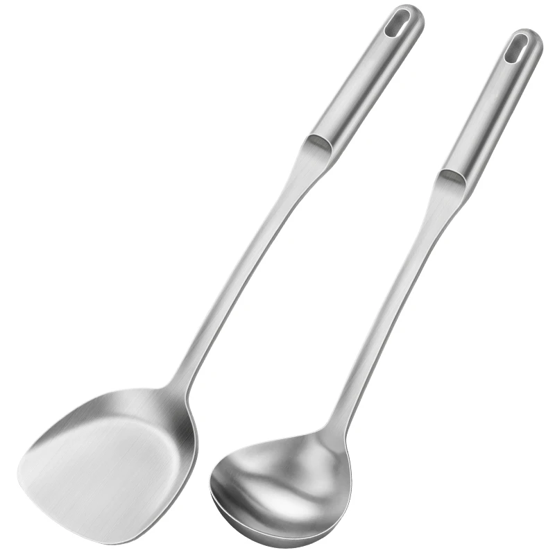 

LFGB Certificated 316L Stainless Steel Spatula and Spoon 99.9% Anti-bacterial Cookware Set Heat Insulating Handle Kitchen Tool
