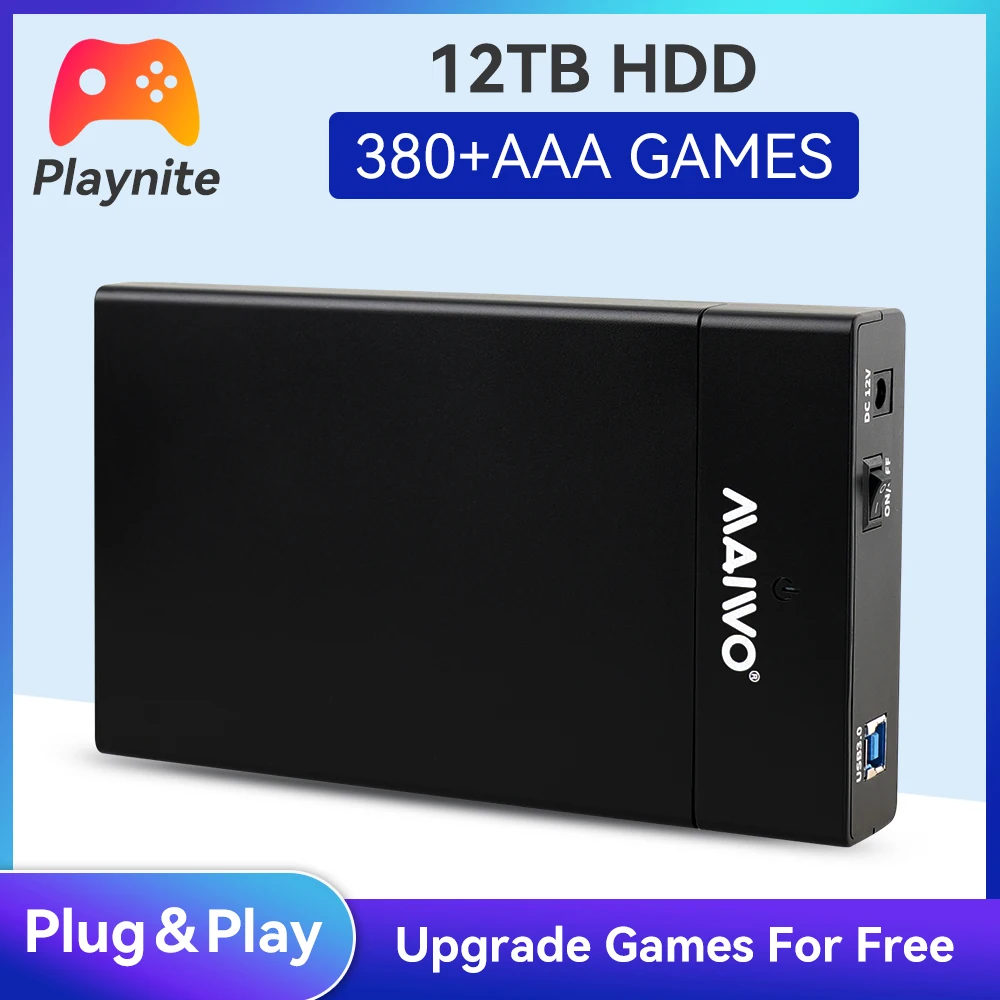 

Ext 12T Gaming HDD Playnite System Game Console Plug and Play with 390+AAA Games for PS2/PS3/PS4/WiiU/N64/DC/PS5 for Windows PC