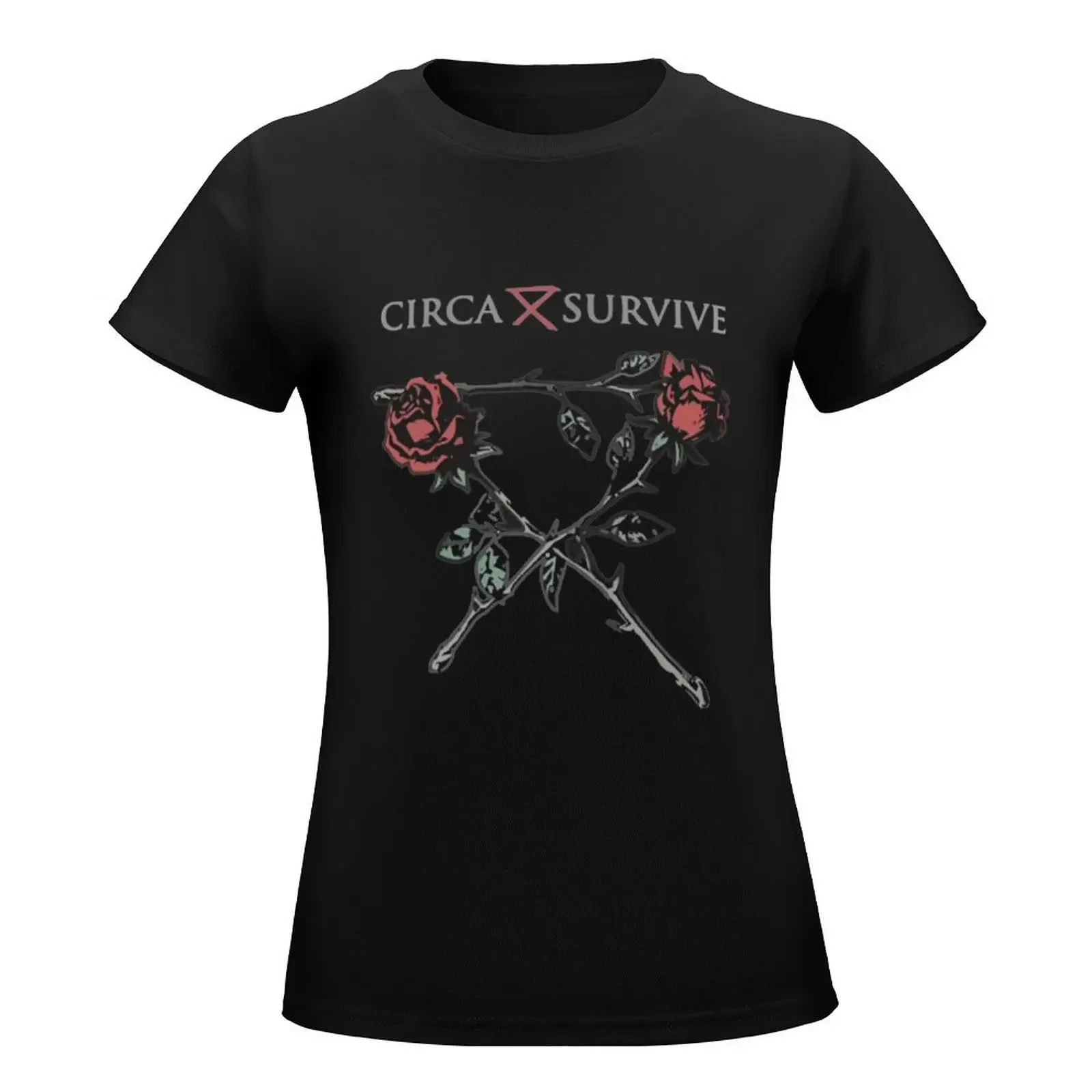 Circa Survive Red Rose T-Shirt lady clothes korean fashion graphics Woman T-shirts