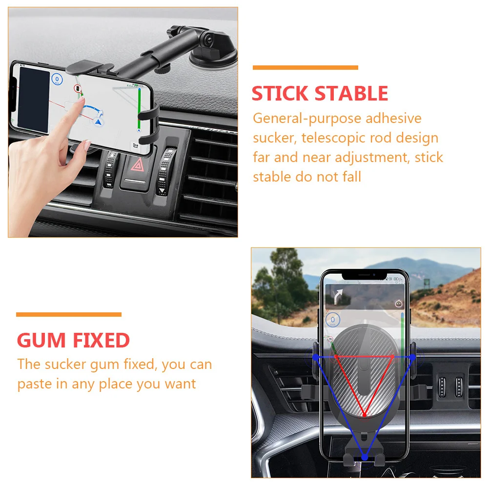 

1Set Car Phone Holder Dual-Purpose Suction Cup Air Outlet Bracket Easy Install Durable Long-Lasting Car Cellphone Stand