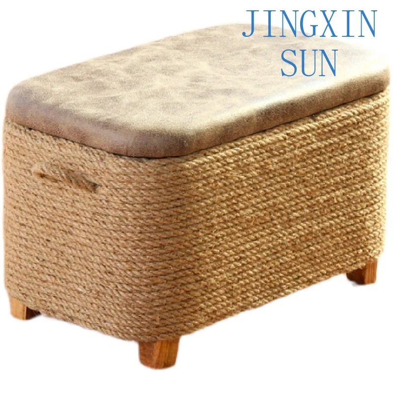 Rectangular Storage Stool for Adult Household Use Multi Functional Small Sofa Shoe Changing Bench Storage Box Arti for Home