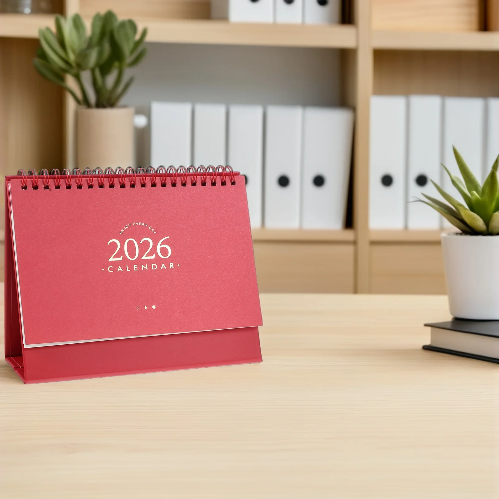 

2pcs Desk Calendar 2026 Thick Paper Daily Habit Tracker Flip Tabletop Calendar For Office Home Study Standing Desktop Planner